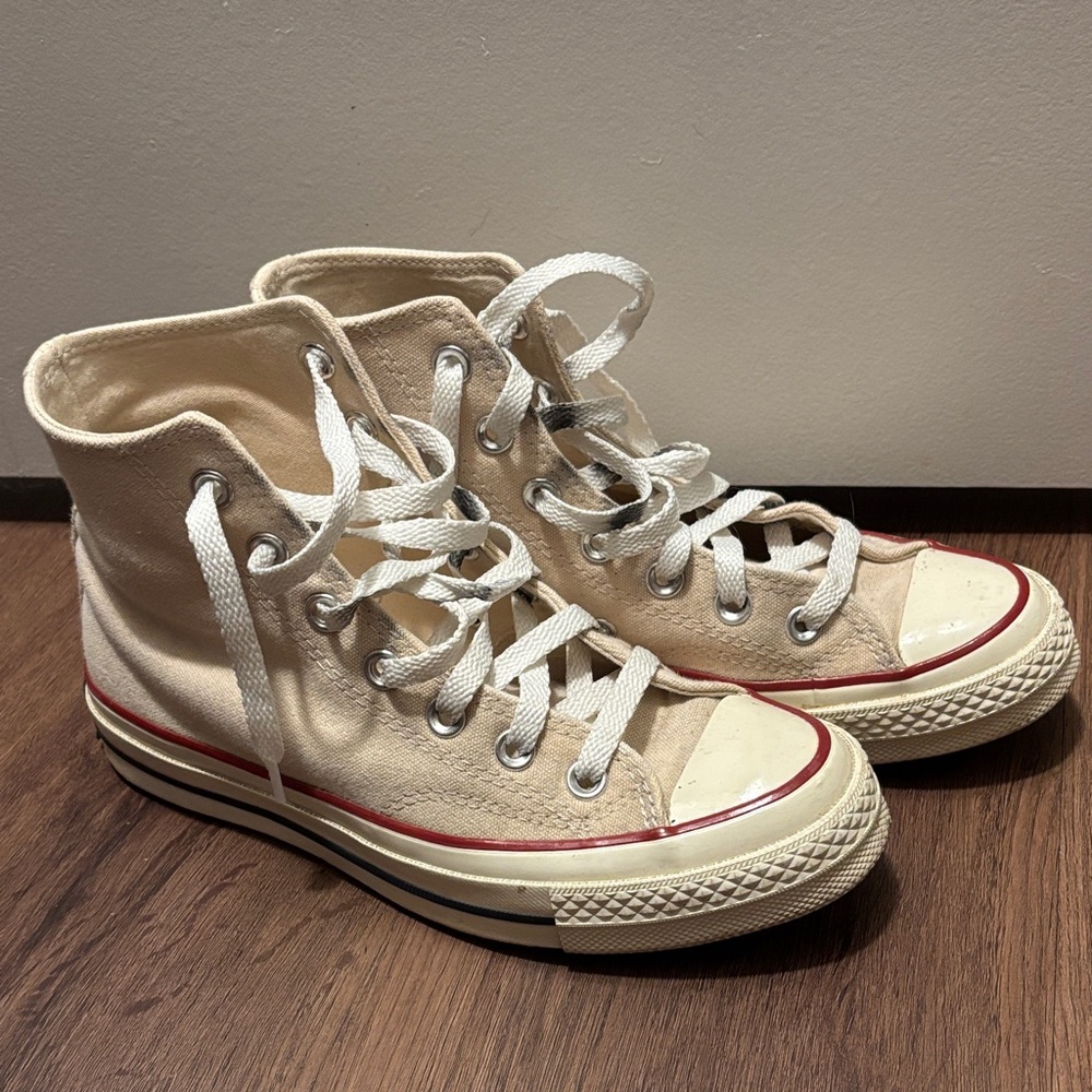 Converse Cream High-Top Sneakers